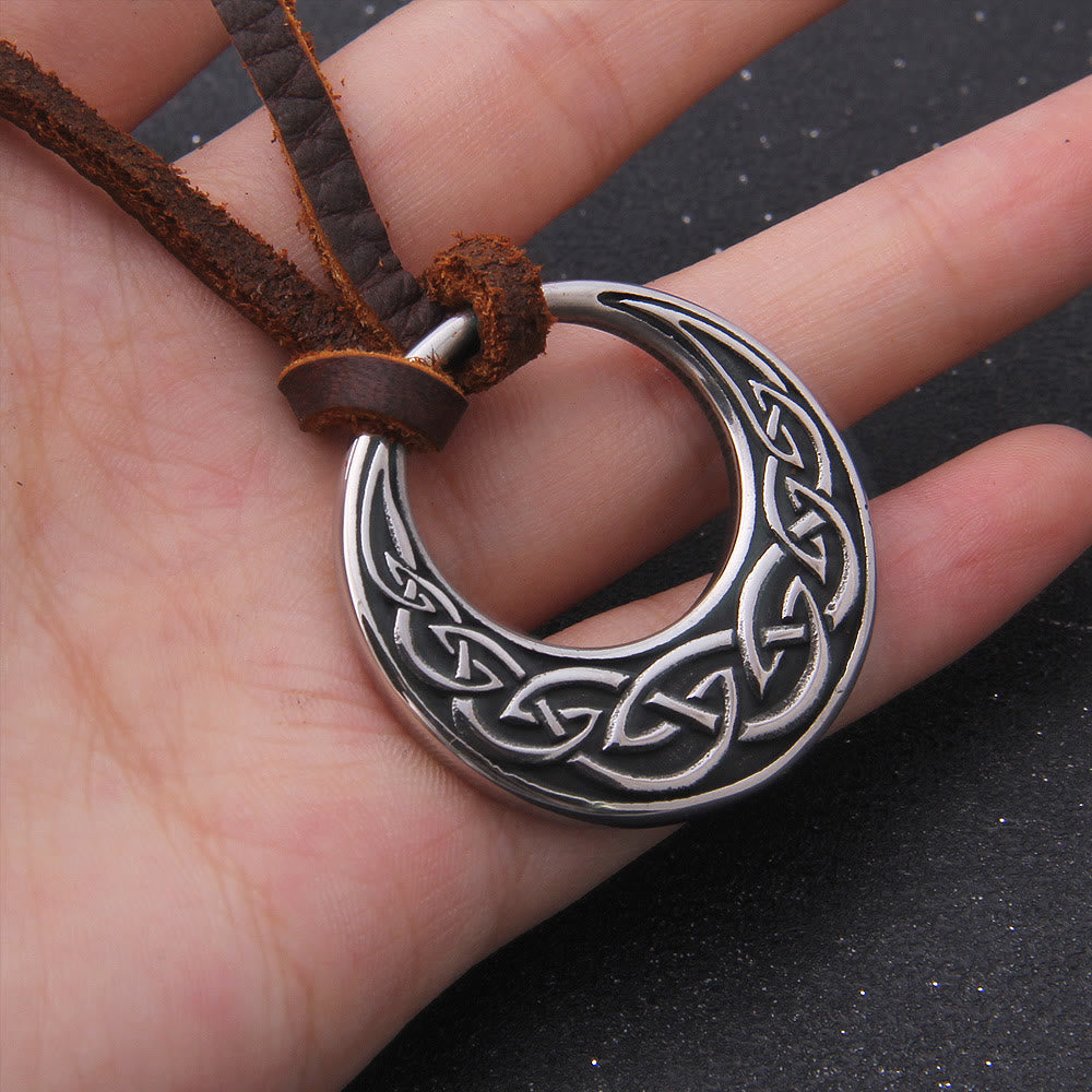 WorldNorse Keltischer Knoten Mondförmige Halskette