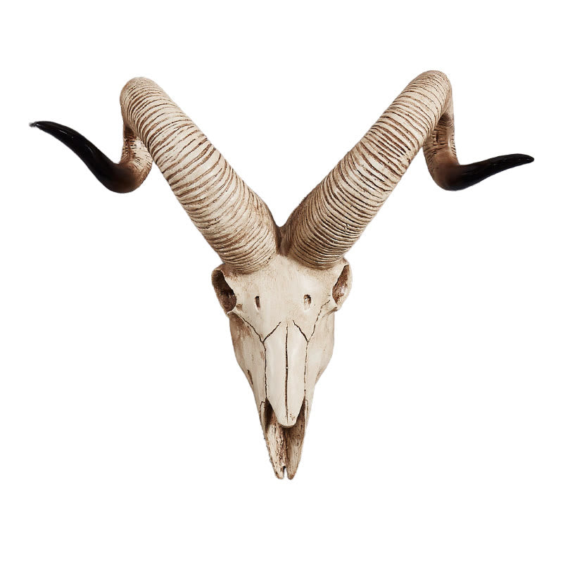 WorldNorse Wandskulptur mit Schafschädel, Dekoration
