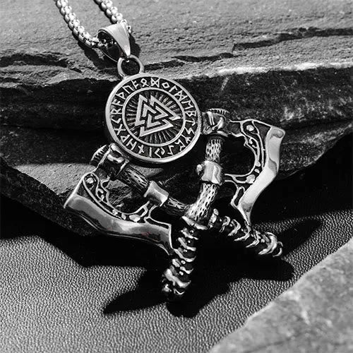 WorldNorse Wikinger Axt und Valknut Rune