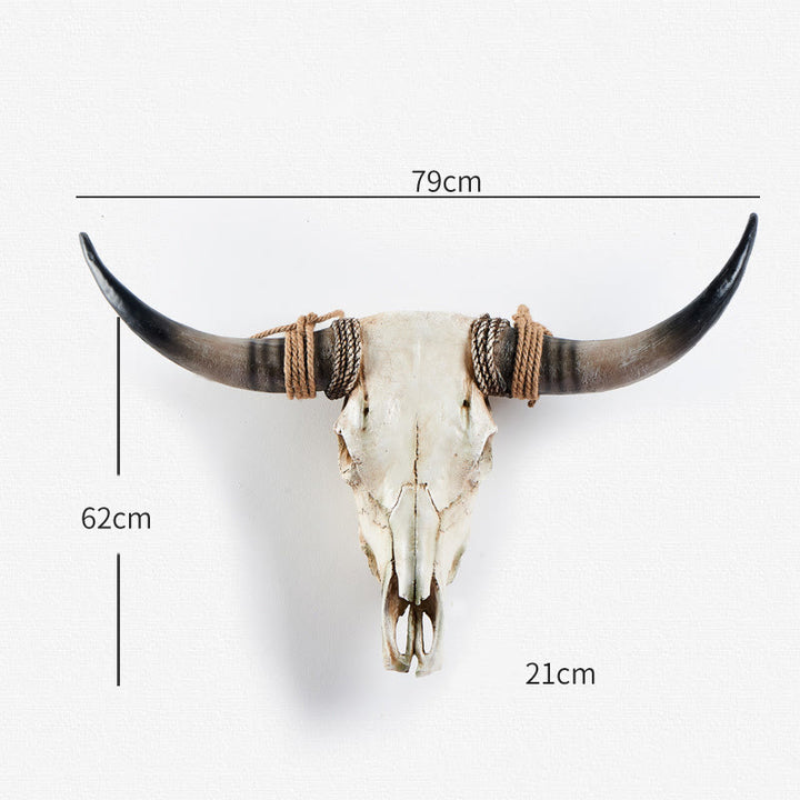 WorldNorse Long Horn Kuhschädel Wanddekoration