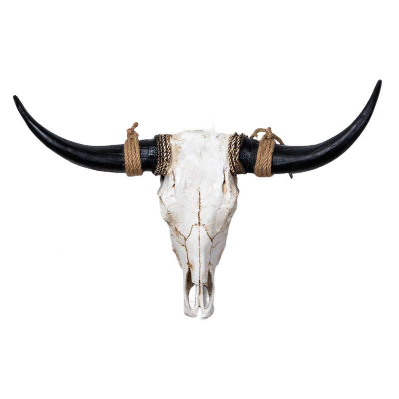 WorldNorse Long Horn Kuhschädel Wanddekoration - Schwarzes Horn - Zerlegt - image 0