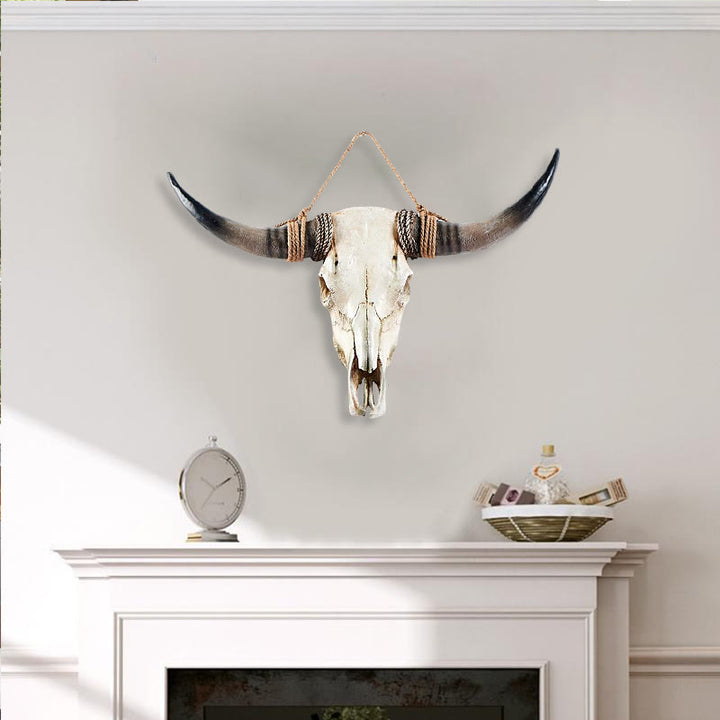 WorldNorse Long Horn Kuhschädel Wanddekoration
