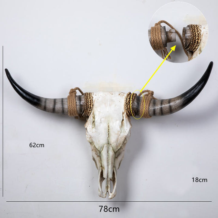 WorldNorse Long Horn Kuhschädel Wanddekoration
