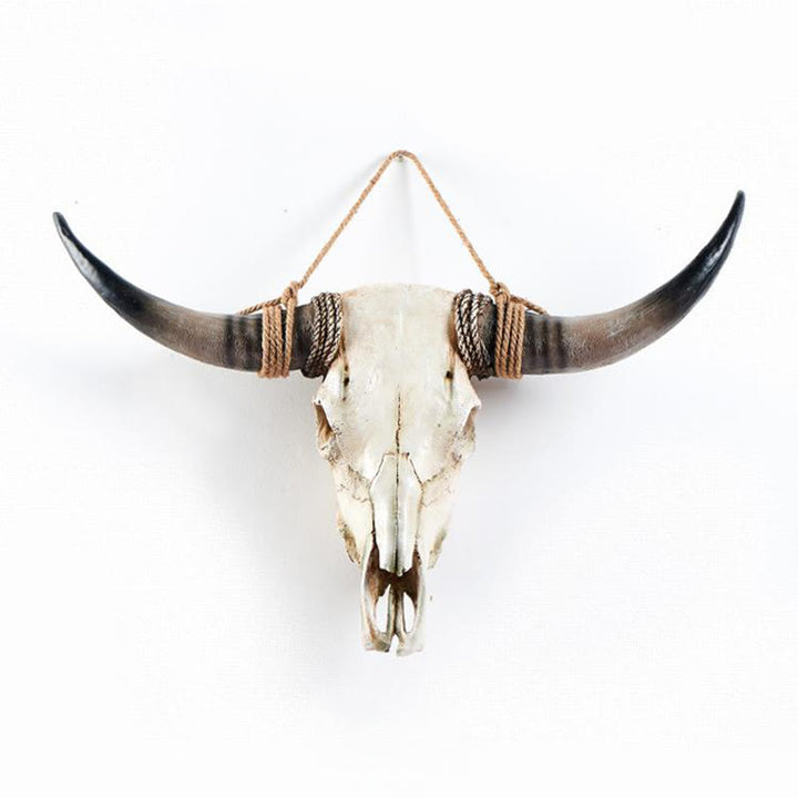 WorldNorse Long Horn Kuhschädel Wanddekoration