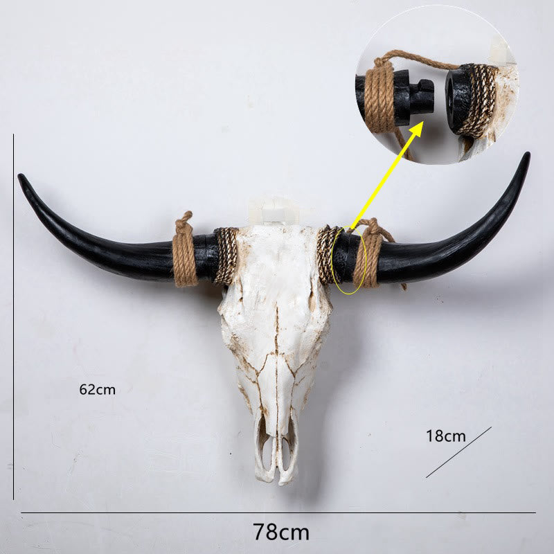 WorldNorse Long Horn Kuhschädel Wanddekoration