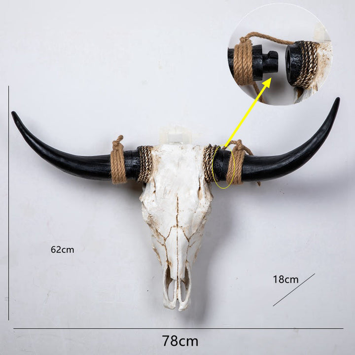 WorldNorse Long Horn Kuhschädel Wanddekoration