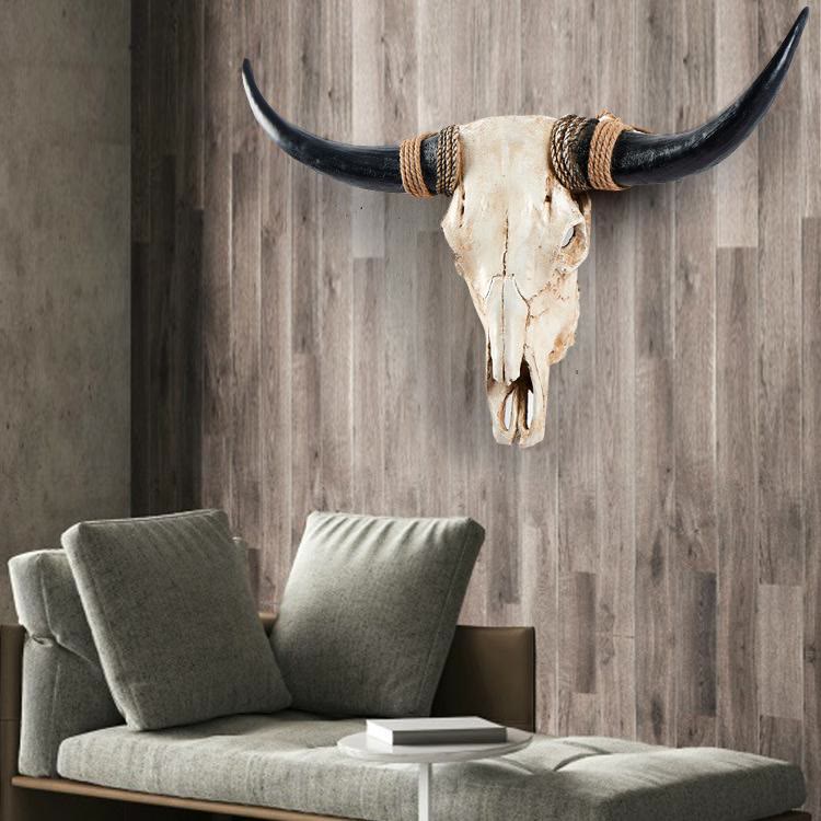 WorldNorse Long Horn Kuhschädel Wanddekoration