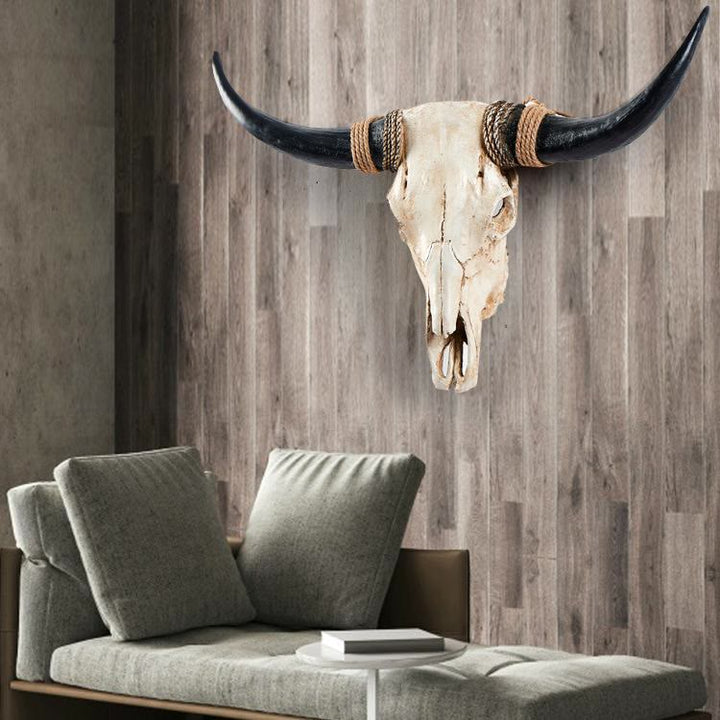 WorldNorse Long Horn Kuhschädel Wanddekoration
