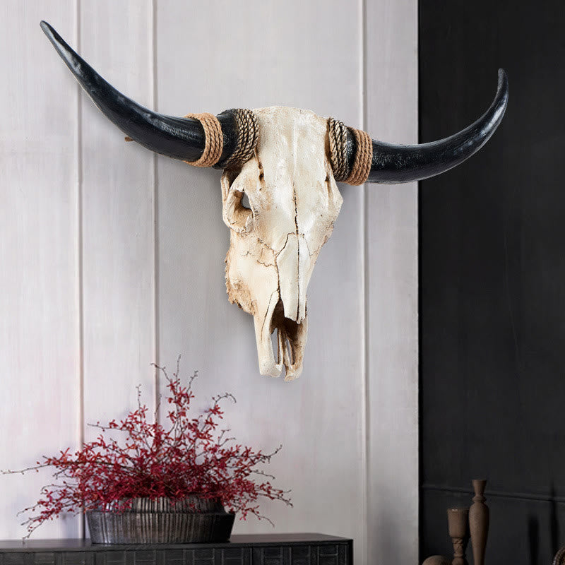 WorldNorse Long Horn Kuhschädel Wanddekoration