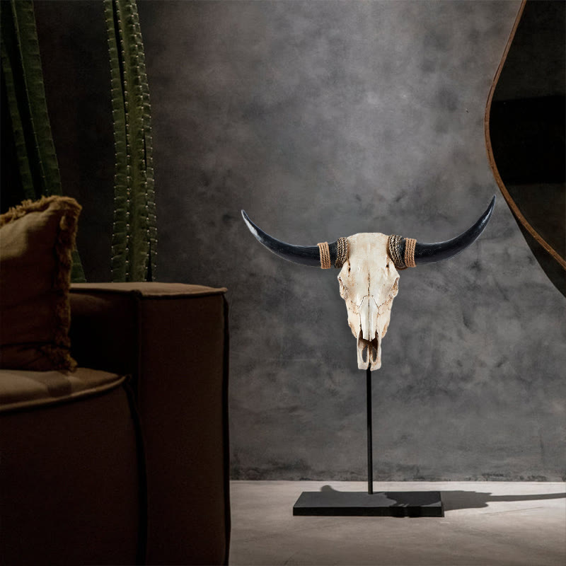 WorldNorse Long Horn Kuhschädel Wanddekoration