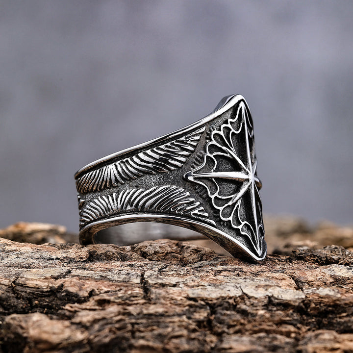 WorldNorse Sechszackiger Stern Edelstahlring