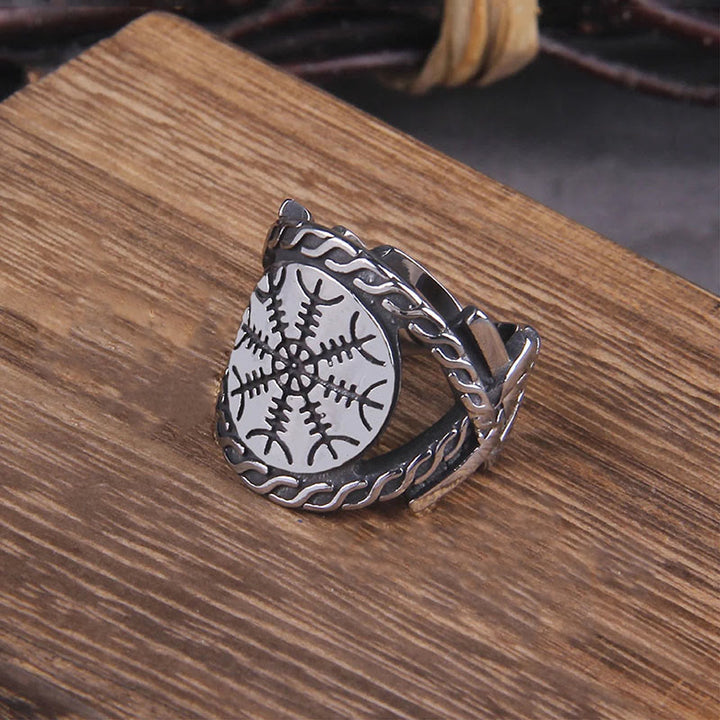 WorldNordischer Wikinger-Ring „Helm der Ehrfurcht“