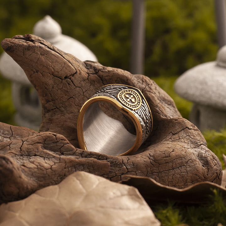 WorldNorse Sechszackiger Stern Edelstahlring