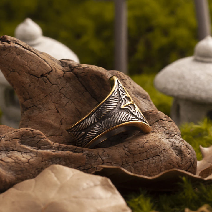 WorldNorse Sechszackiger Stern Edelstahlring