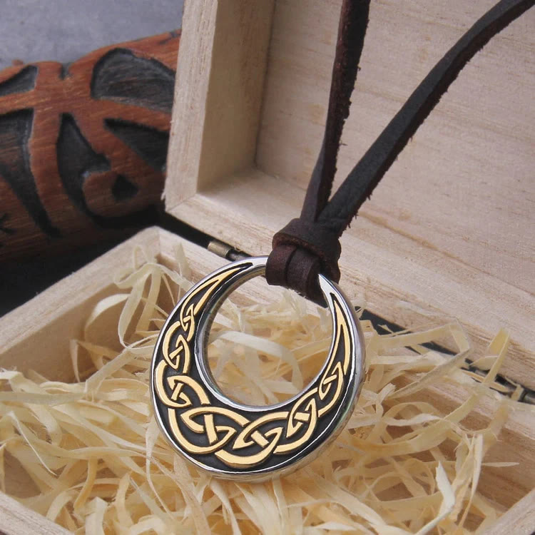 WorldNorse Keltischer Knoten Mondförmige Halskette
