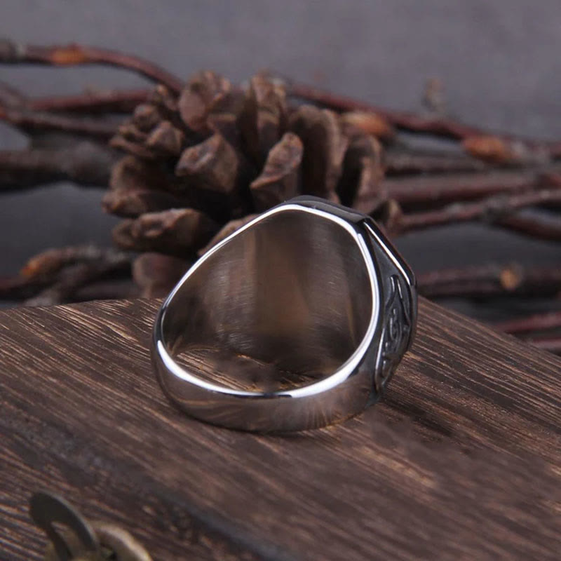 WorldNorse Gekreuzter Wikinger Axt -Ring aus Edelstahl