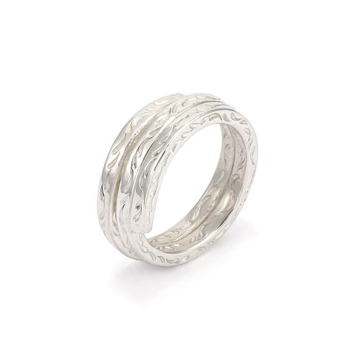 WorldNorse Handgeschnitzter Ring mit Blattmuster
