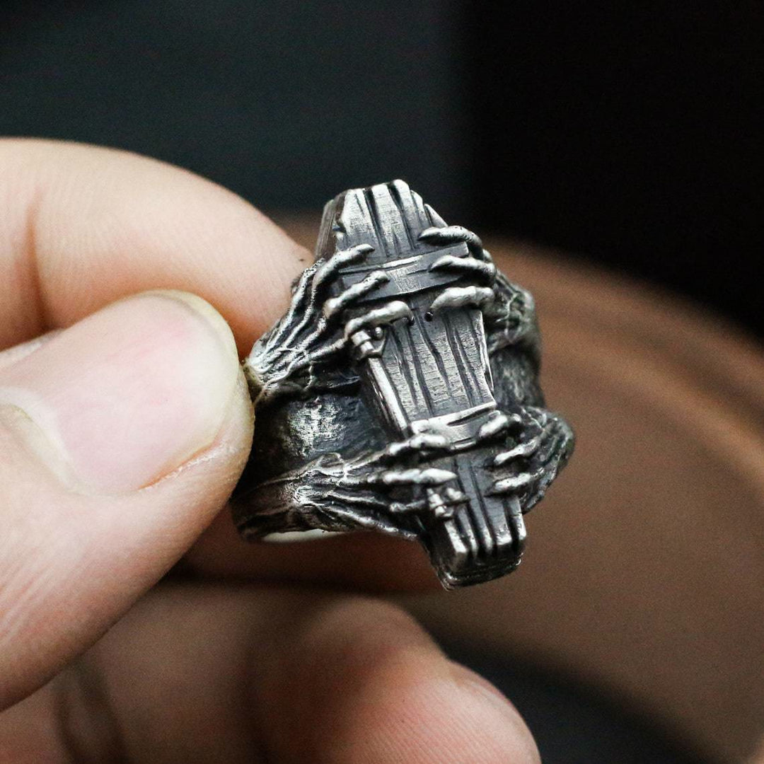 WorldNorse Gothic Skelett Sarg Grab Ring