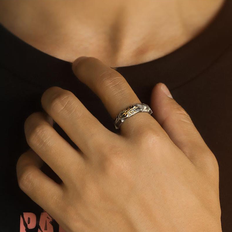 WorldNorse Wish Emblem Gehämmerter offener Ring / Ohrringe - image 3