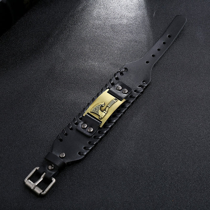 WorldNorse Wikinger Axt, Nordische Waffe, Lederarmband