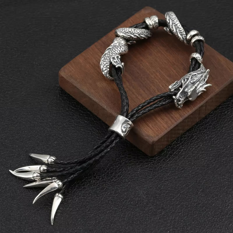 WorldNorse Drachenklauen Geflochtenes Lederarmband