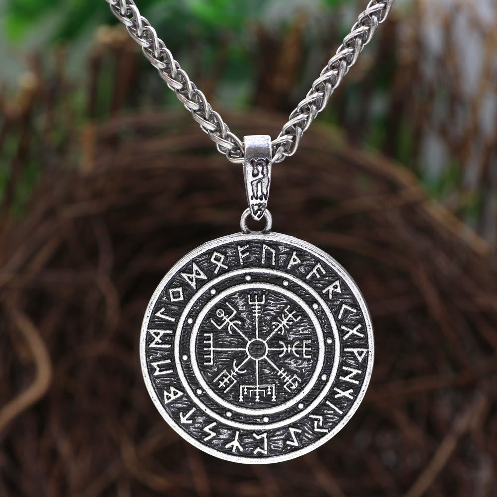 WorldNorse Vegvisir Rune Runde Halskette