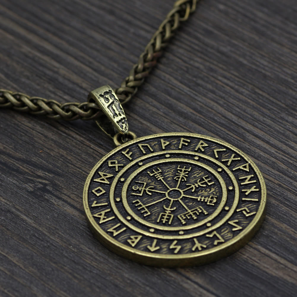 WorldNorse Vegvisir Rune Runde Halskette