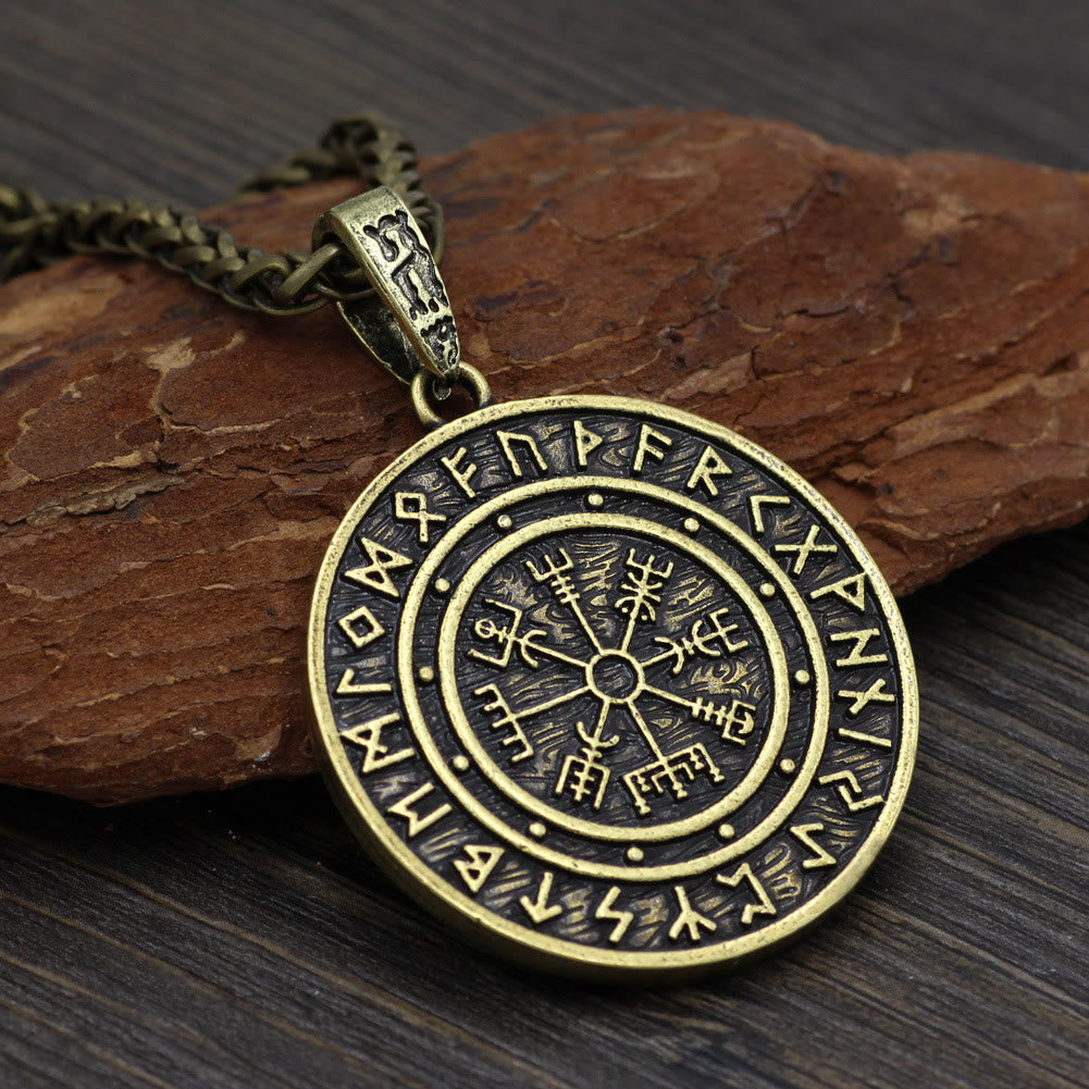 WorldNorse Vegvisir Rune Runde Halskette