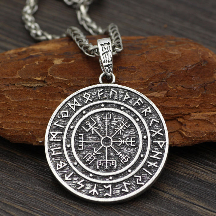 WorldNorse Vegvisir Rune Runde Halskette