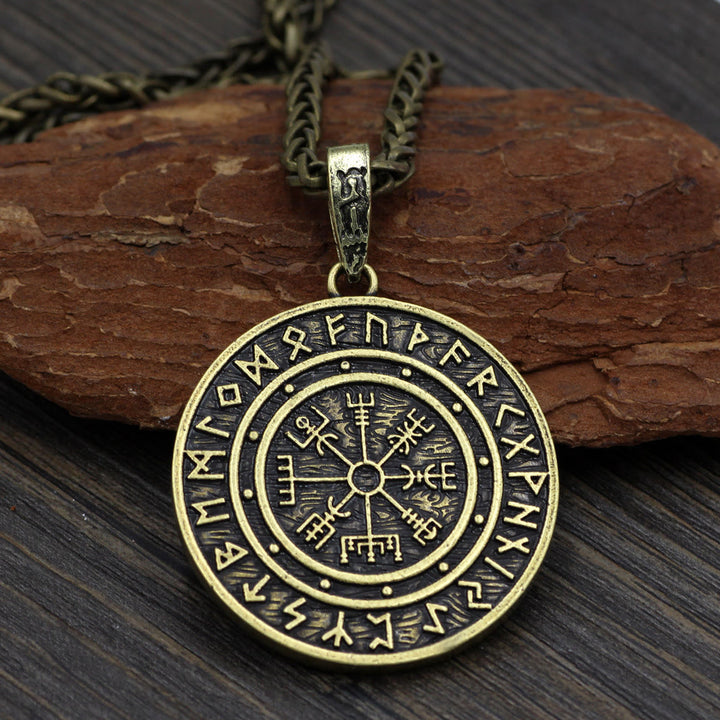 WorldNorse Vegvisir Rune Runde Halskette