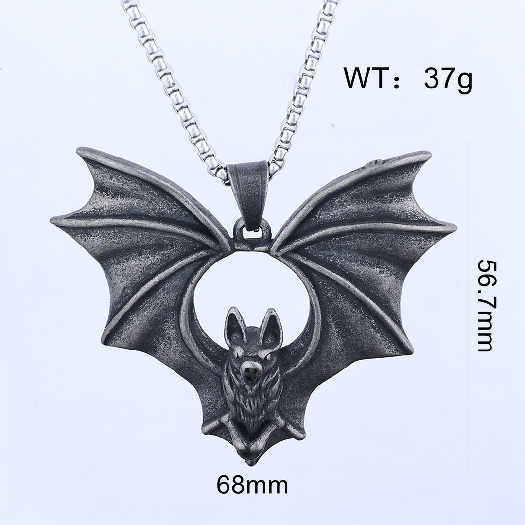 WorldNordische Gothic-Halskette mit dunkler Fledermaus