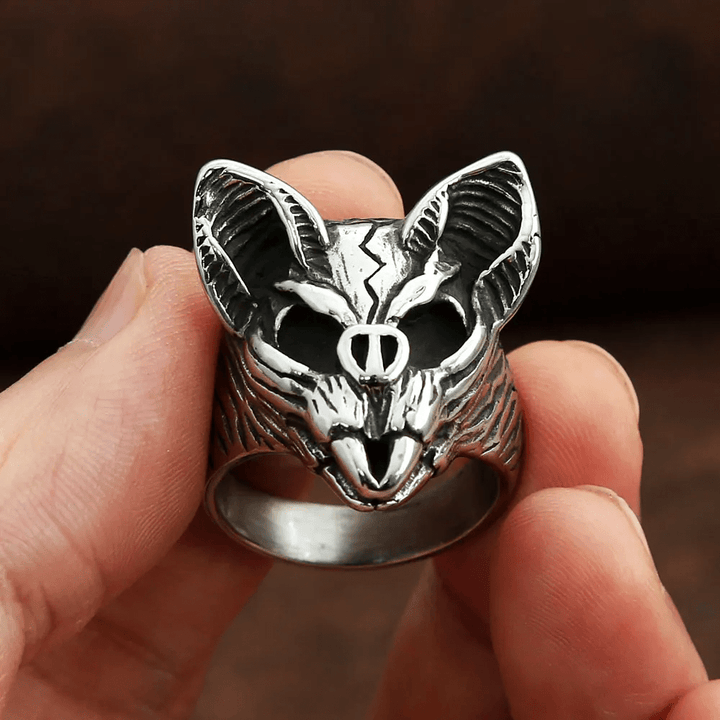 WorldNorse Fledermauskopf-Bikerring