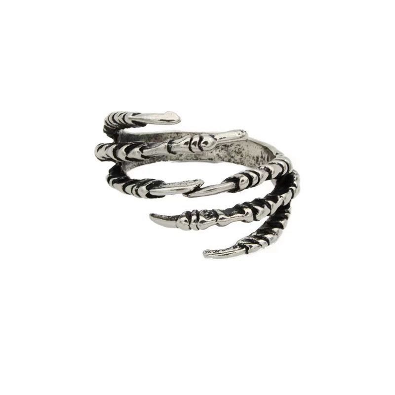 WorldNorse Verstellbarer Ring mit Drachenklaue aus Edelstahl