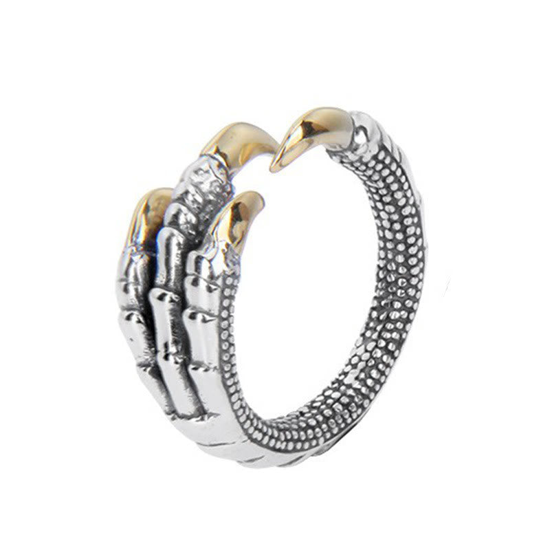 WorldNorse Verstellbarer Ring mit Drachenklaue aus Edelstahl