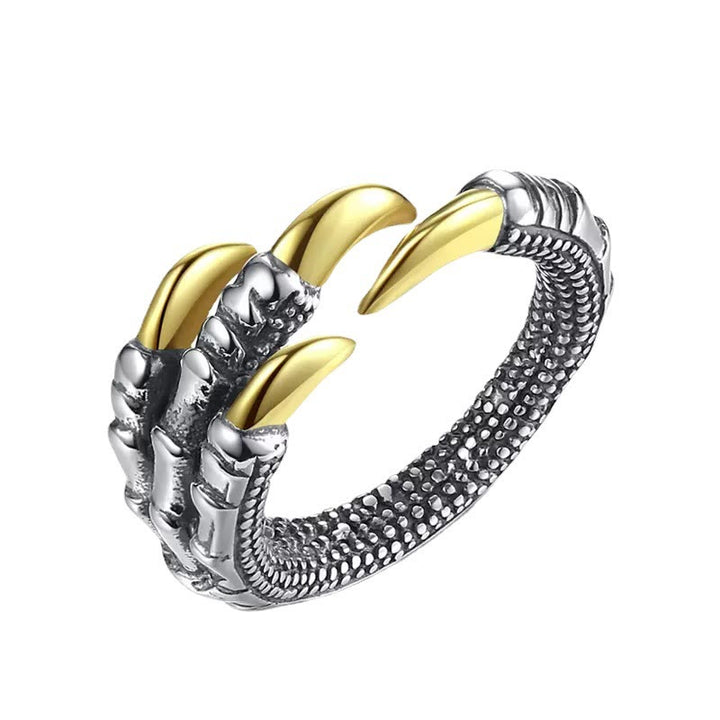 WorldNorse Verstellbarer Ring mit Drachenklaue aus Edelstahl