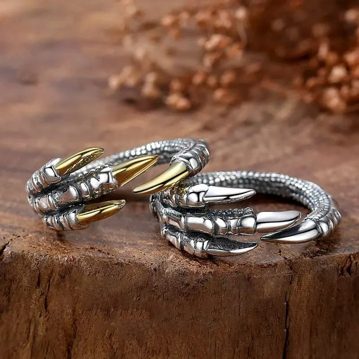 WorldNorse Verstellbarer Ring mit Drachenklaue aus Edelstahl