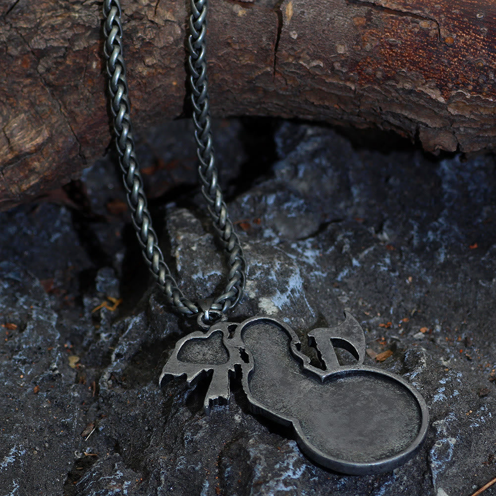 WorldNorse Wikinger Axt Schild Raven Halskette