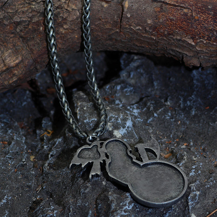 WorldNorse Wikinger Axt Schild Raven Halskette