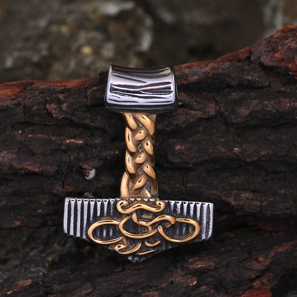 WorldNorse Mjölnir Hammer Keltischer Knoten Halskette