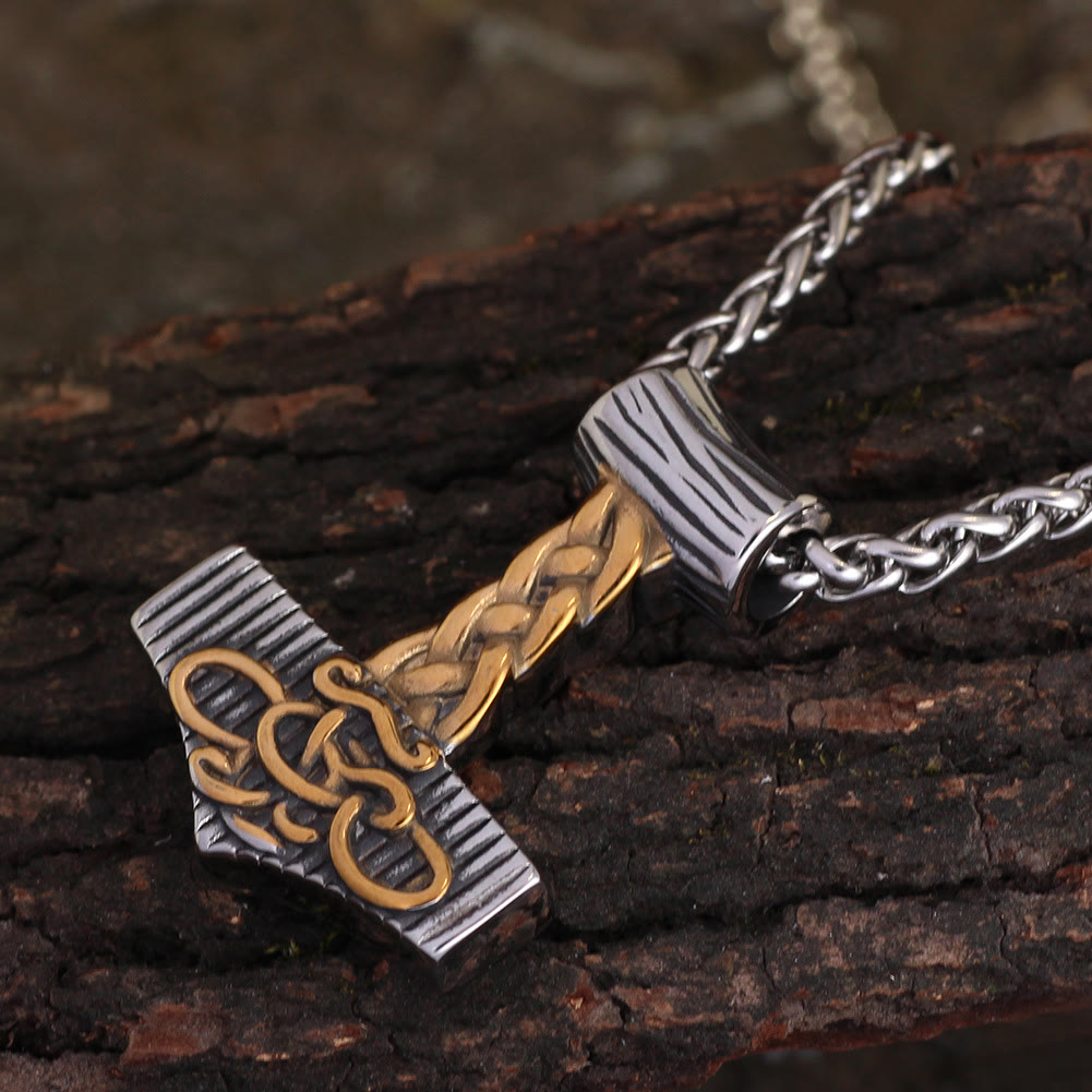 WorldNorse Mjölnir Hammer Keltischer Knoten Halskette