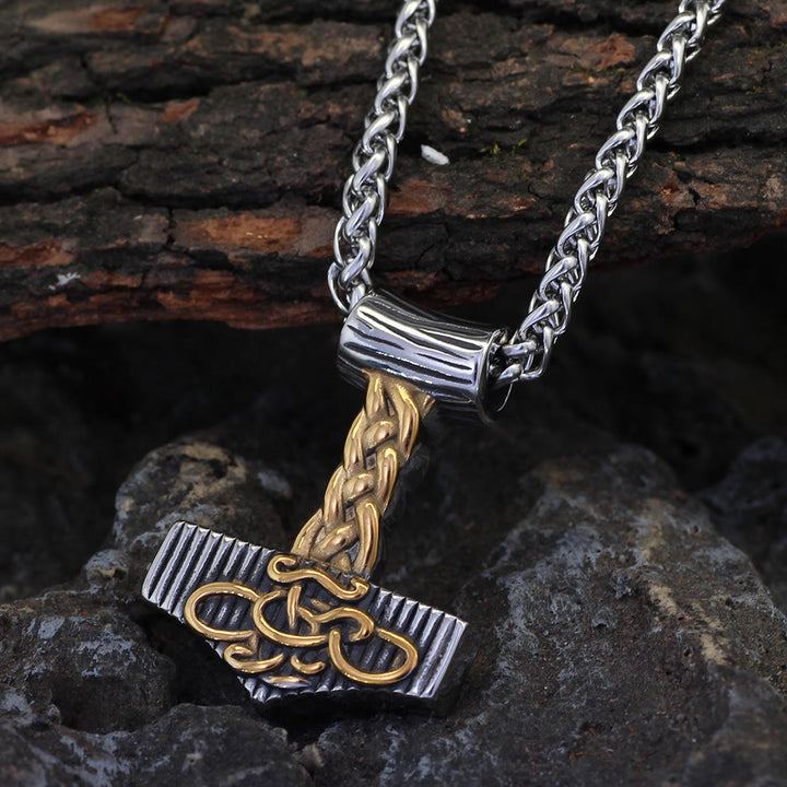 WorldNorse Mjölnir Hammer Keltischer Knoten Halskette