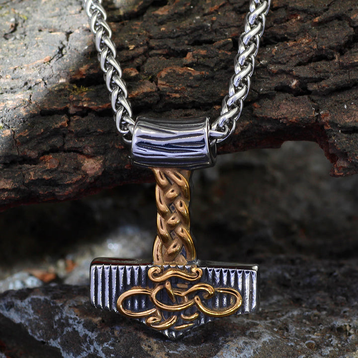 WorldNorse Mjölnir Hammer Keltischer Knoten Halskette