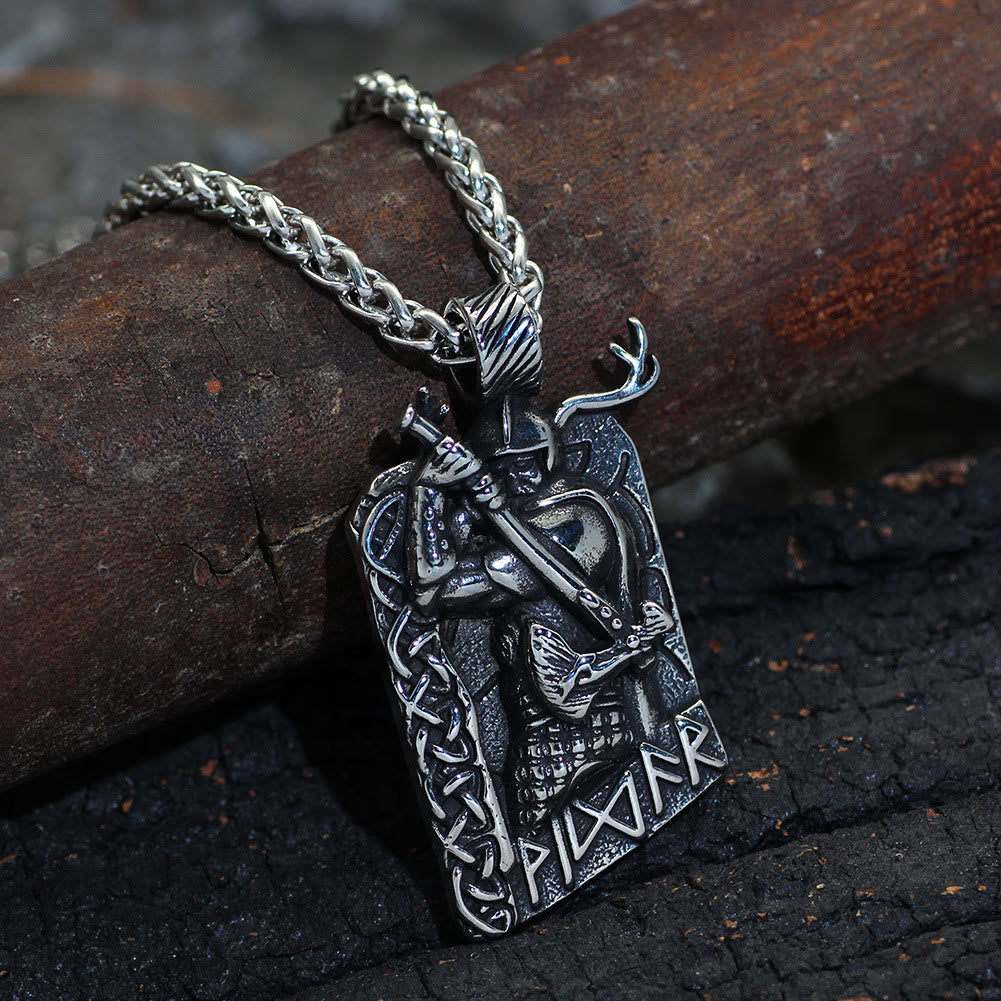 WorldNorse Keltischer Knoten Rune Axt Halskette