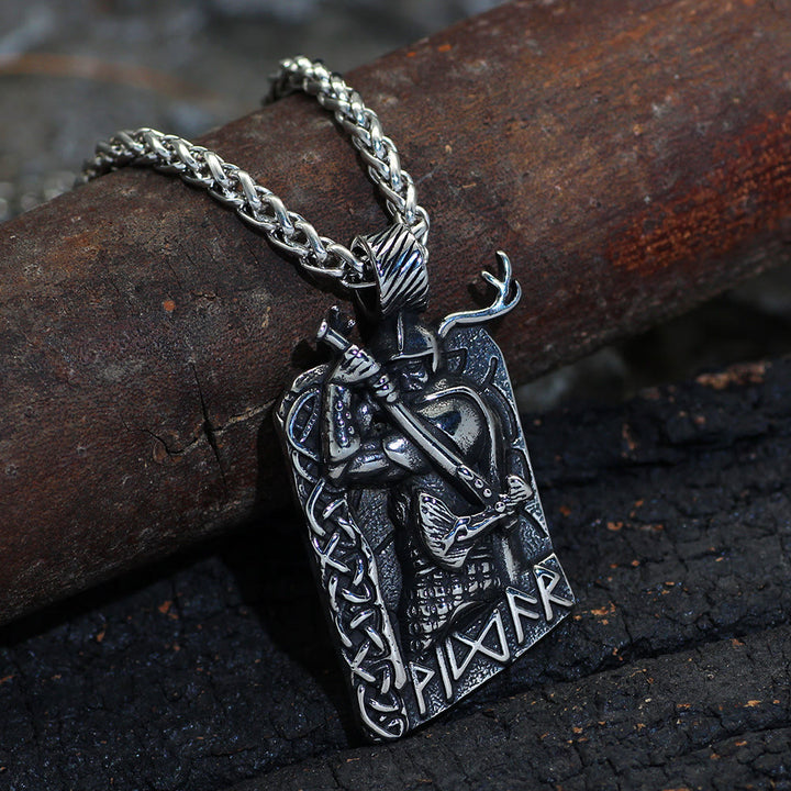 WorldNorse Keltischer Knoten Rune Axt Halskette