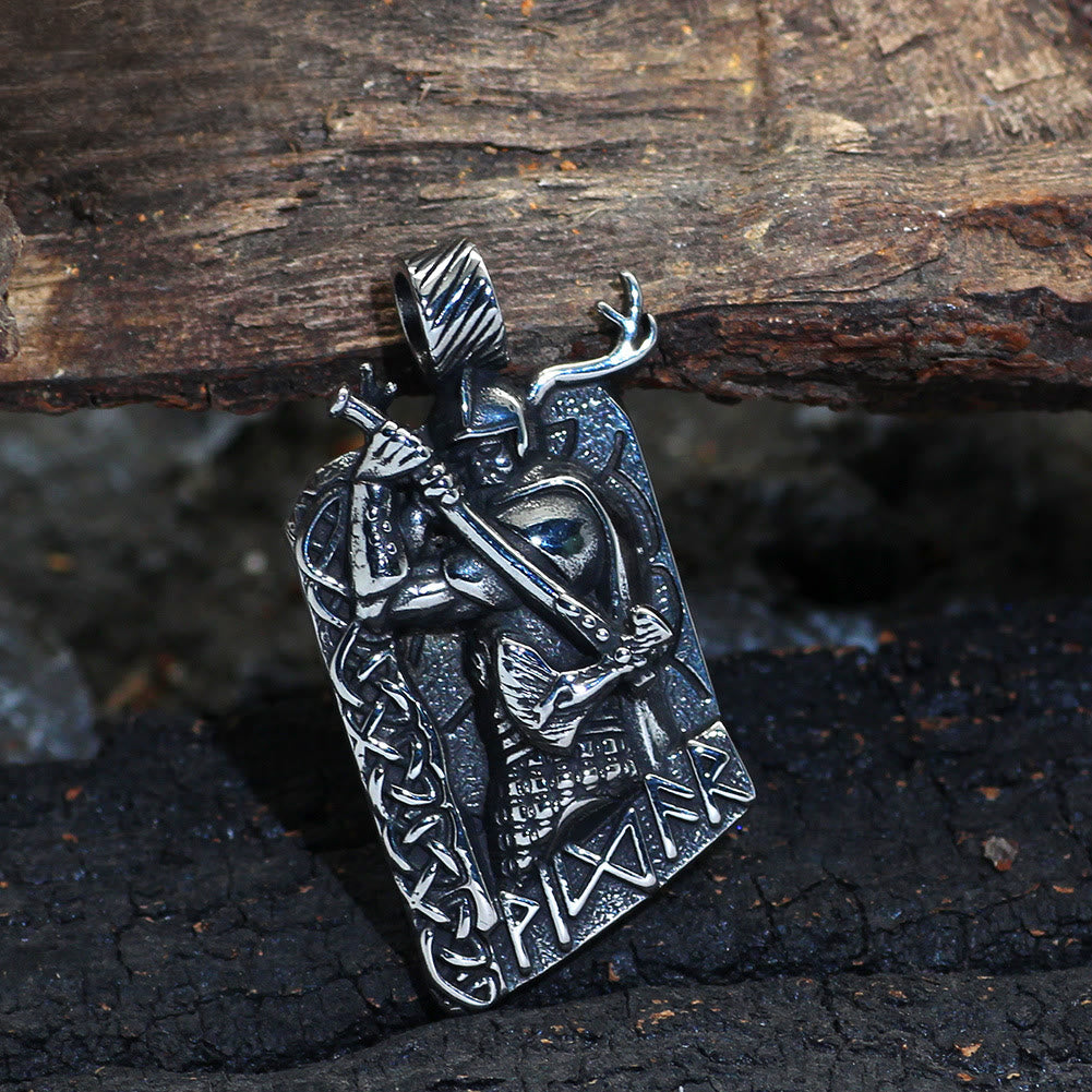 WorldNorse Keltischer Knoten Rune Axt Halskette