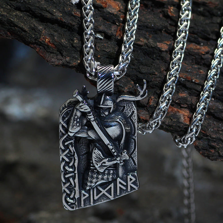WorldNorse Keltischer Knoten Rune Axt Halskette