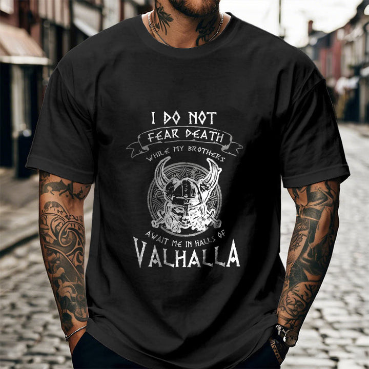 WorldNorse – Valhalla – T-Shirt mit Aufdruck „Fürchte den Tod nicht“