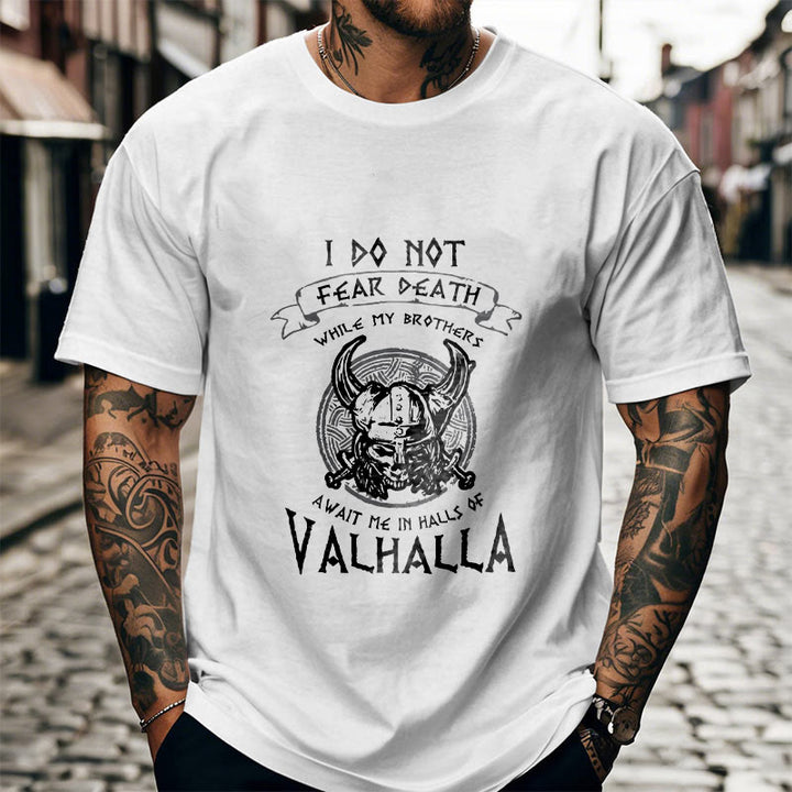 WorldNorse – Valhalla – T-Shirt mit Aufdruck „Fürchte den Tod nicht“
