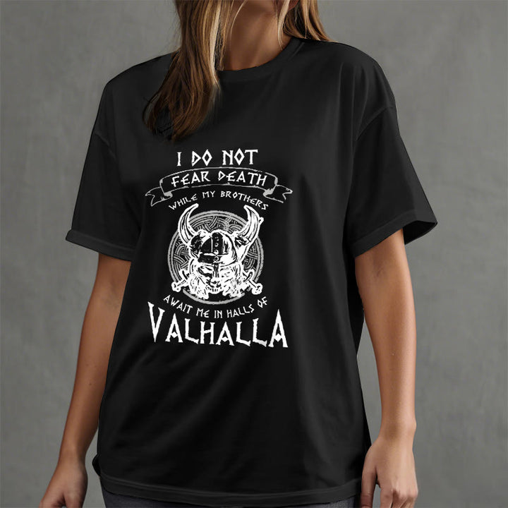 WorldNorse – Valhalla – T-Shirt mit Aufdruck „Fürchte den Tod nicht“