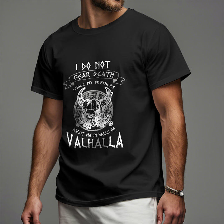 WorldNorse – Valhalla – T-Shirt mit Aufdruck „Fürchte den Tod nicht“